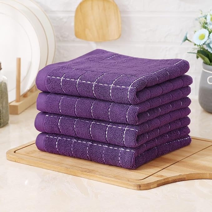 Homaxy 100% Cotton Terry Kitchen Towels, 8 Pack - Image 8