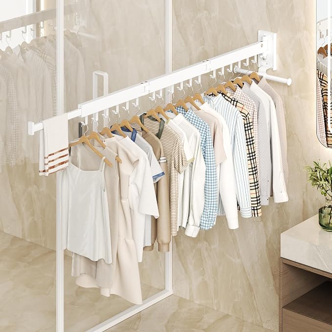 HEILAIYI Wall Mounted Clothes Hanger, Clothes Drying Rack, Laundry Drying Rack - Image 5