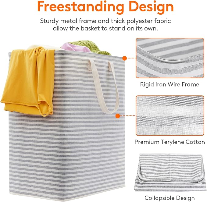 Lifewit 3 Pack Laundry Basket 100L Each, Collapsible Clothes Hamper - Image 2