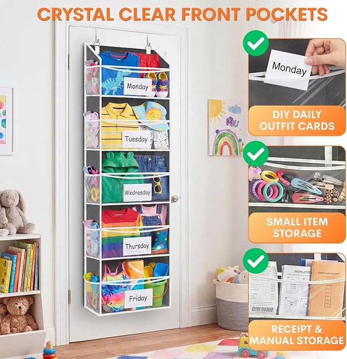 5Tiers Over Door Organizer, Weekly Clothes Organizer - Image 2