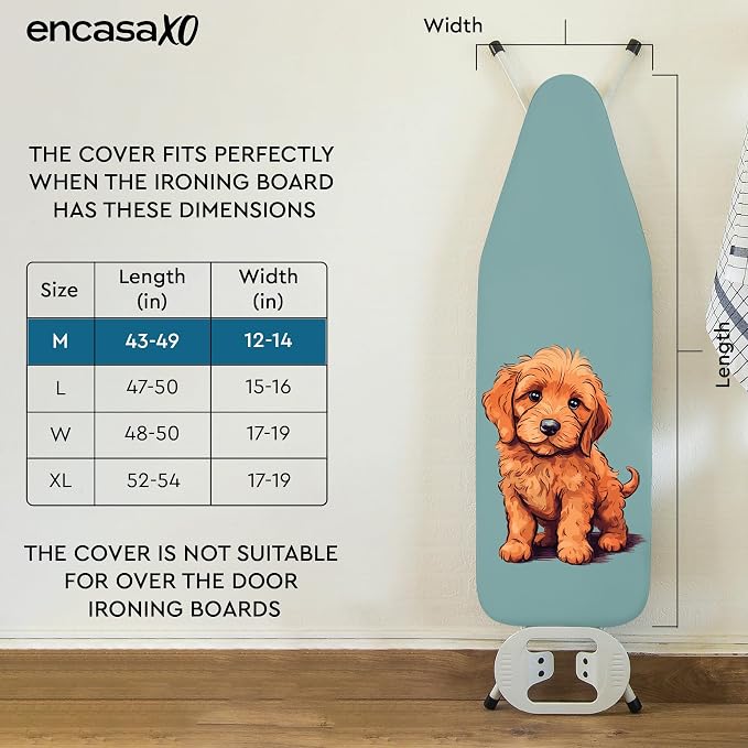 Encasa XO Padded Ironing Board Cover and Pad 42"x14" Tommy - Image 2