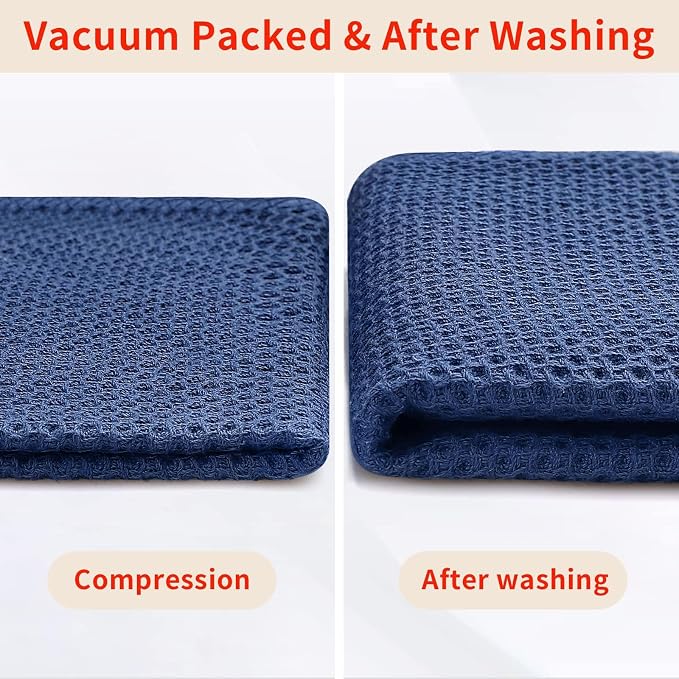 Homaxy 100% Cotton Oversized Waffle Weave Kitchen Towels 8-Pack, Ultra Soft - Image 8