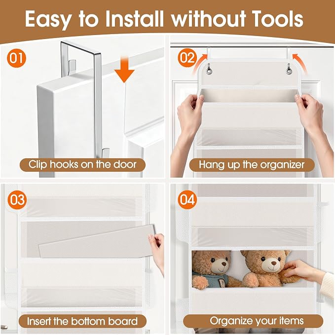 Over The Door Organizer Storage behind Door Hanging Organizer - Image 3