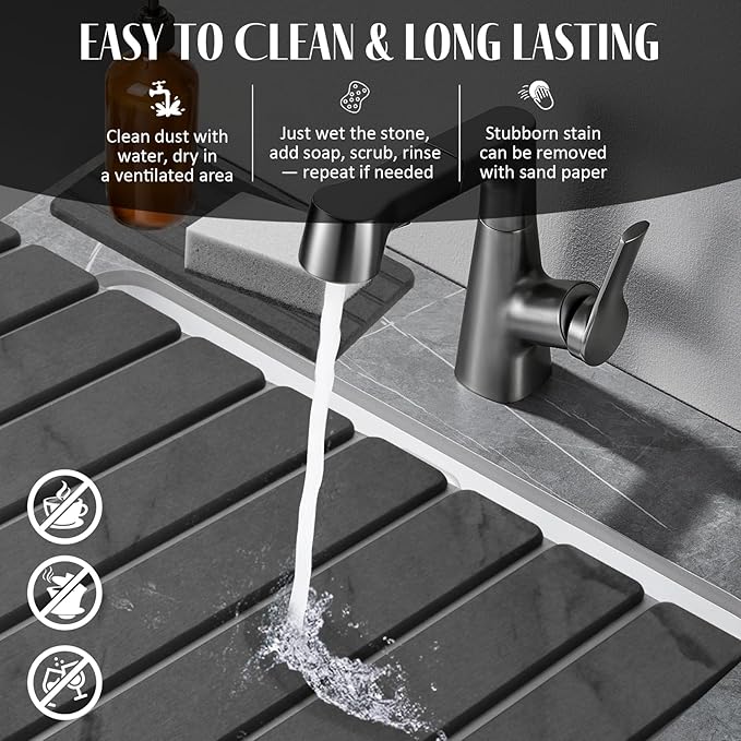 2 PCS Extra Large Stone Dish Drying Mat - Image 5
