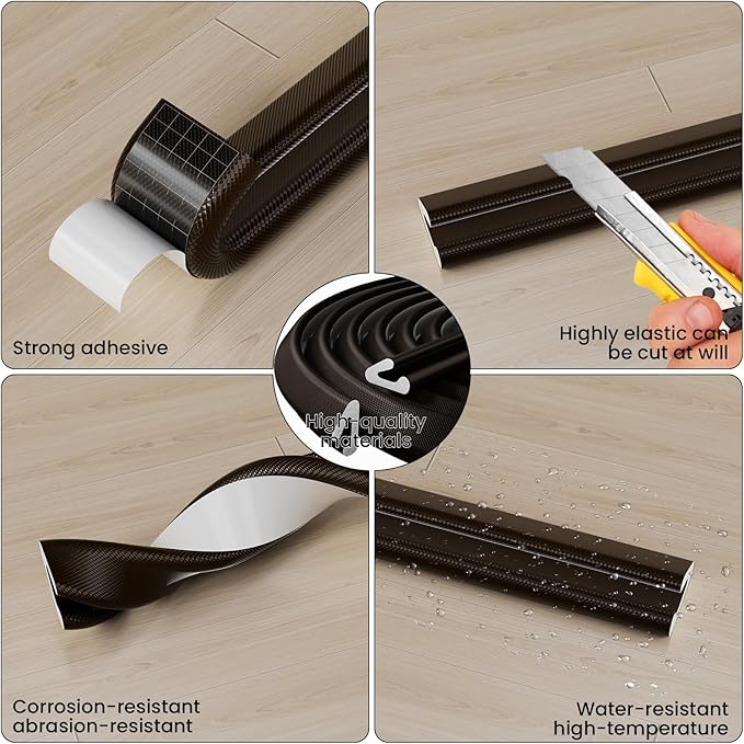 V Shape Foam Weather Stripping Door Frame Seal Strip 2Pcs×26FT Brown, Draft Stopper, Insulation Winter, Weatherstripping, Gap Sealing, Soundproofing, Self-Adhesive Used for Exterior Front Door Side