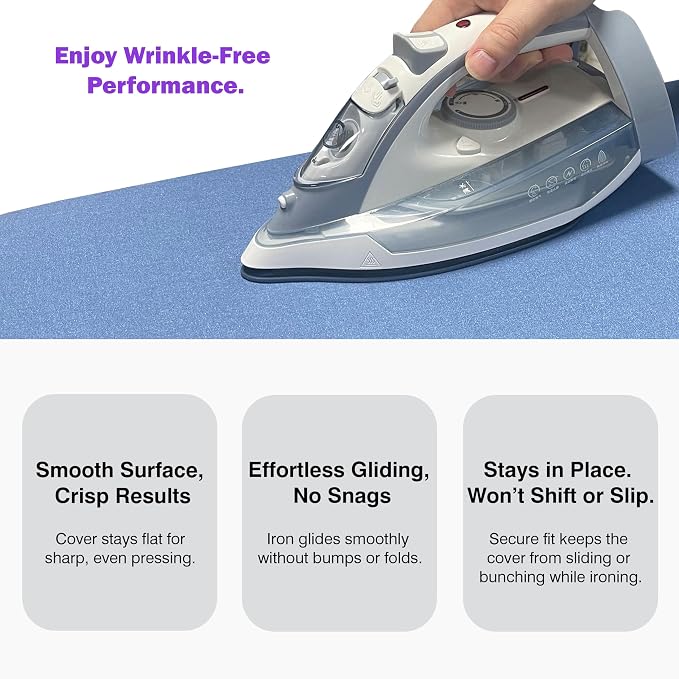 Ironing Board Cover and Pad 18x49 Large, Extra Thick Natural Cotton, Silicone - Image 5