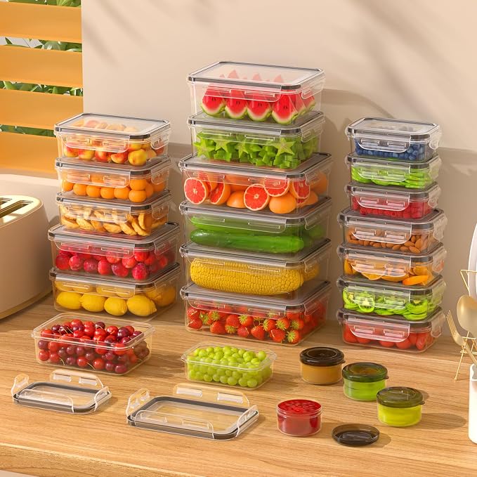KEMETHY Large 52 Piece Food Storage Containers - Image 7