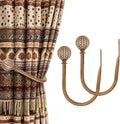 KAMANINA Wood Curtain Holdbacks 2pcs Big | Imitation Wood Grain, Size: 4.7" W x by KAMANINA