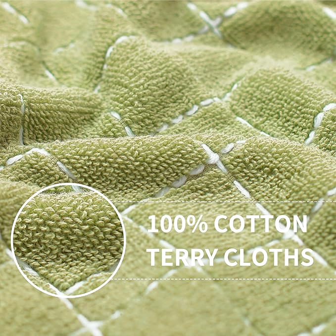 Homaxy 100% Cotton Terry Kitchen Towels, 12 Pack, Sage Green - Image 2
