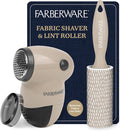 Farberware Fabric Shaver & Lint Roller Set, Portable | Sticky sheets lift pet by BestBrands