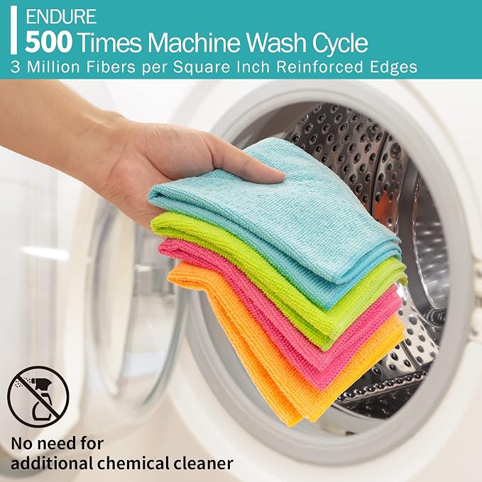 Microfiber Cleaning Cloth, 12 Pack Cleaning Rags, Lint Free Non-Abrasive - Image 7
