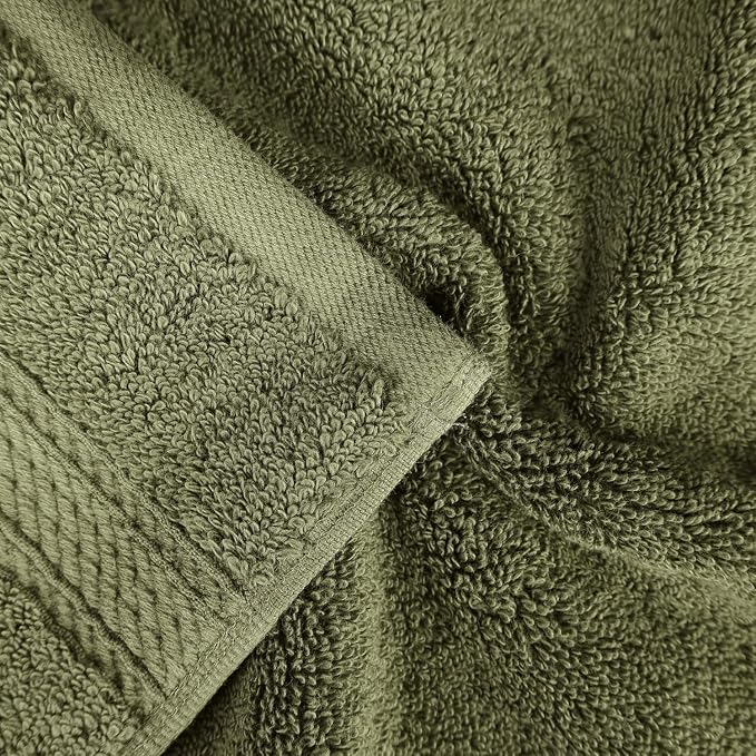 Superior Egyptian Cotton 800 GSM Plush Absorbent, 9 Piece Set, Forest Green | - Image 4