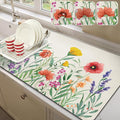 LOKHOM 17"x32" Dish Drying Mat，Colorful Floral Coffee Mat | Ultra Absorbent by LOKHOM