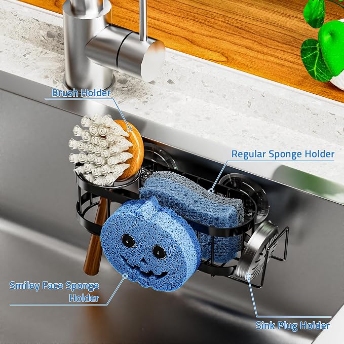 Cisily Sponge Holder Smiley Face, Sink Caddy - Image 4