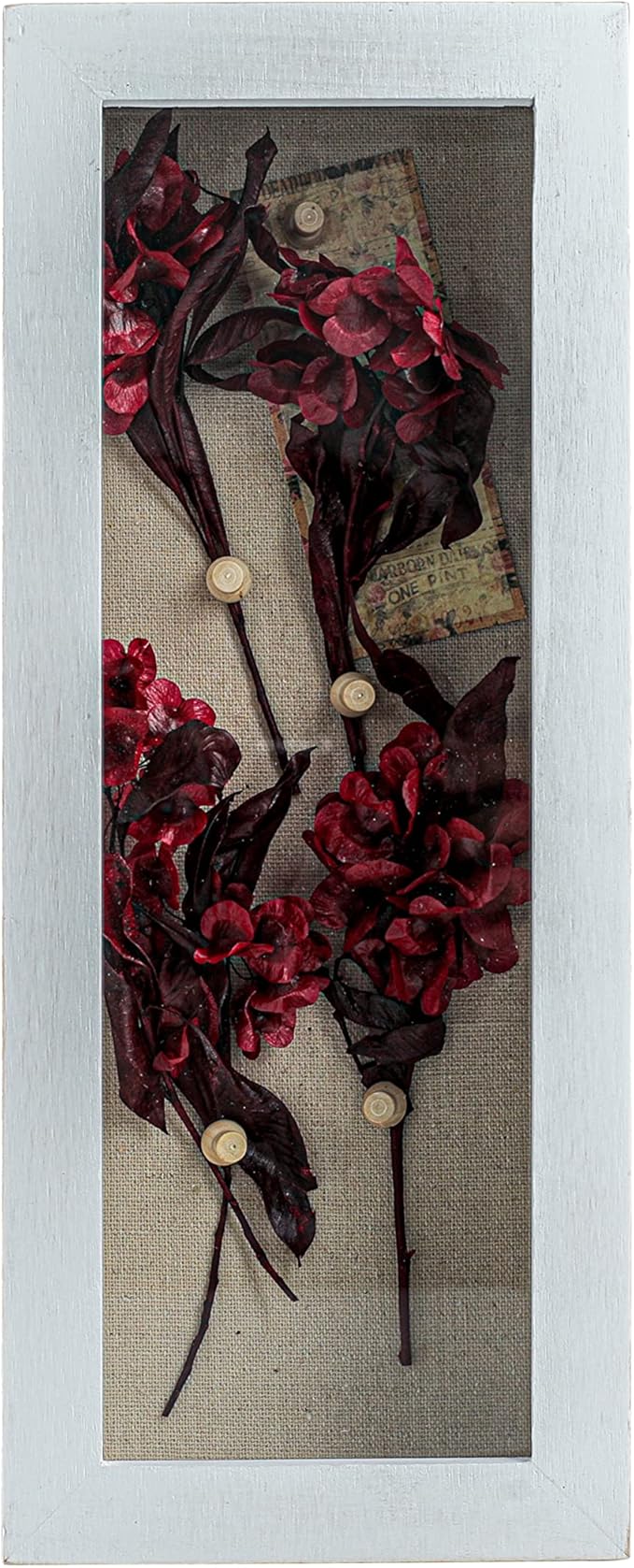 Freezing point Shadow Box Frame 5x12.5 Shadow Boxes Display Case with Linen Back Memorabilia Awards Medals Bouquet Photos Picture Badge Wedding Memory Box for Keepsakes White Small Pin Board White