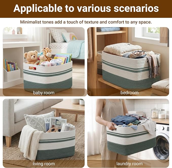 75L Large Blanket Basket, Laundry Hamper - Image 6