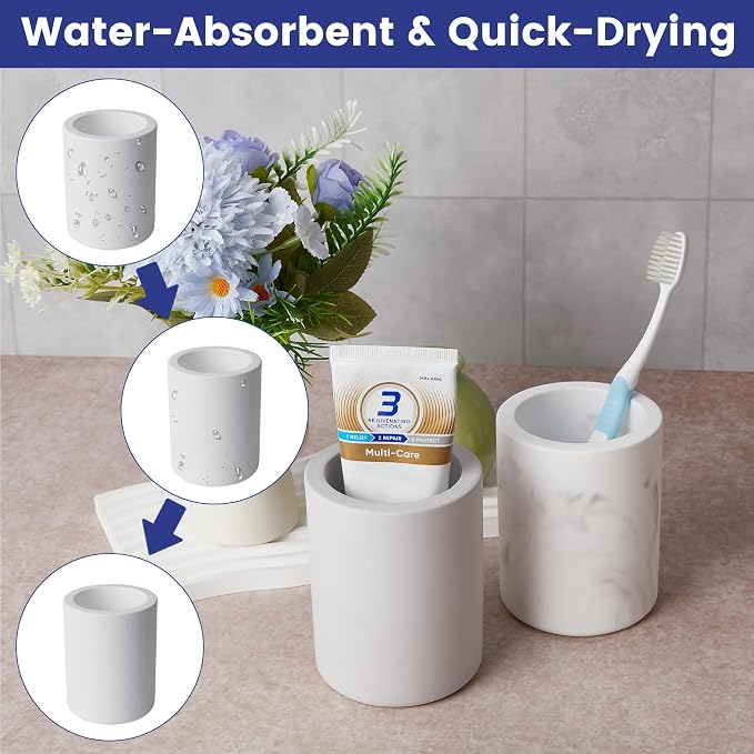 Drying Stone Toothbrush Holder, Diatomite Toothbrush Holders - Image 5