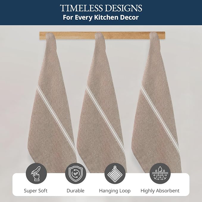 LANE LINEN Dish Towels for Kitchen Drying 100% Cotton Absorbent 6 Pack - Image 7