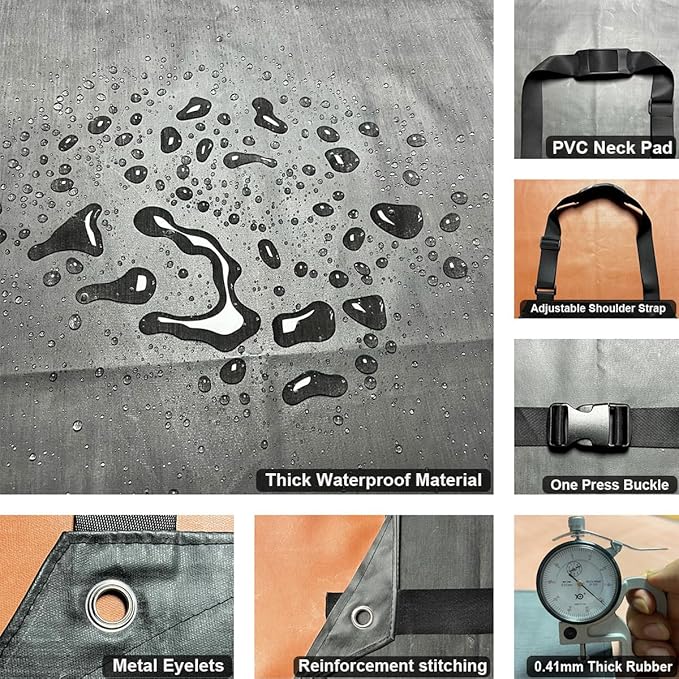 Thick Rubber Apron, Waterproof Apron Butcher Heavy Duty Chemical Resistant Adjustable Work Apron