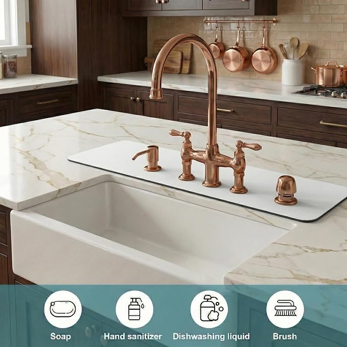 2PCS Kitchen Bathroom Faucet Mat - Image 7