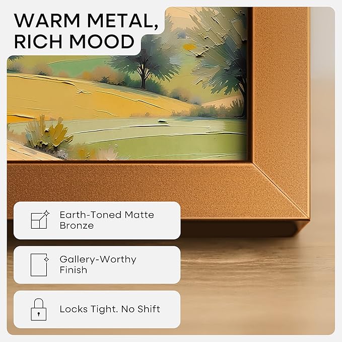 Homeforia 8x11 Picture Frame Bronze, High End Metal 8 x 11 Brass Frames with Mat 6 by 9 for Photo, 11x8 Frame Matted to 6x9 inch Print, 8by11 Wall or Tabletop Frame, Tempered Glass, Wall Kit, Set of 1