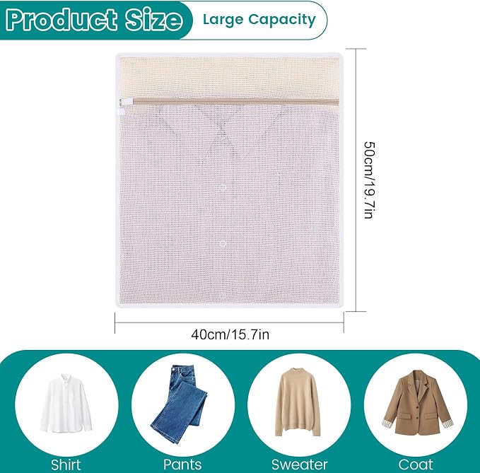 Dntorx 4 Pack Durable Cotton Mesh Laundry Bags - Image 2