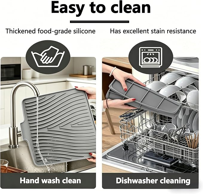 Silicone Dish Drying Mat, 15.7"*13"Dish Drying Pad, Kitchen Accessories - Image 5