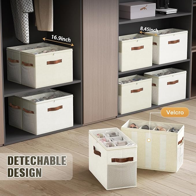 2 Pack Shoe Organizer for Closet, Foldable Shoe Storage - Image 5