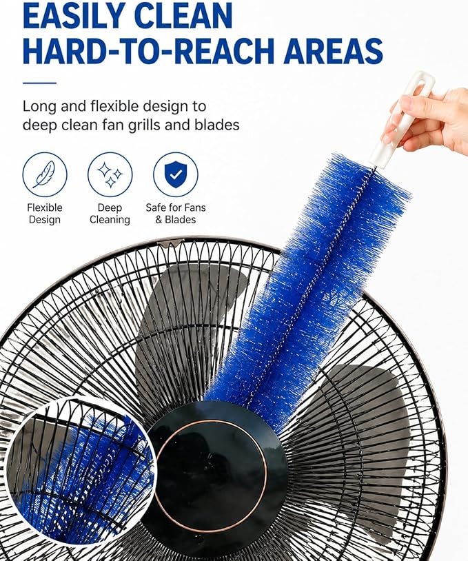 2 Pcs Fan Cleaning Brush, Bendable Micorfiber Crevice Duster Cleaner | Soft - Image 3