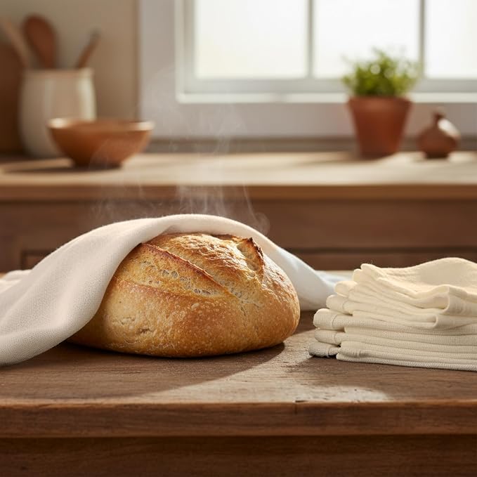 WHITEWRAP Flour Sack Towels for Bread Dough Proofing – Unbleached, Thick - Image 3