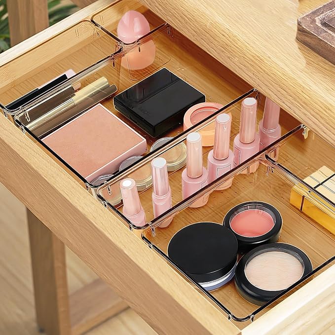 13 PCS Drawer Organizer Set, 5 Size Bathroom and kitchen organizer Trays | - Image 5