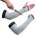 Belmira Cut Resistant Sleeves with Thumb Hole - ANSI A4 Arm Protectors for Thin Skin and bruising, Thorn Proof Gardening Sleeves for Men & Women With Adjustable Fit (1 Pair, 18", Grey)