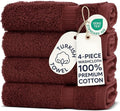 Chakir Turkish Linens 100% Cotton 4-Pack Washcloths 13x13, Cranberry | Premium by ChakirTurkishLinens
