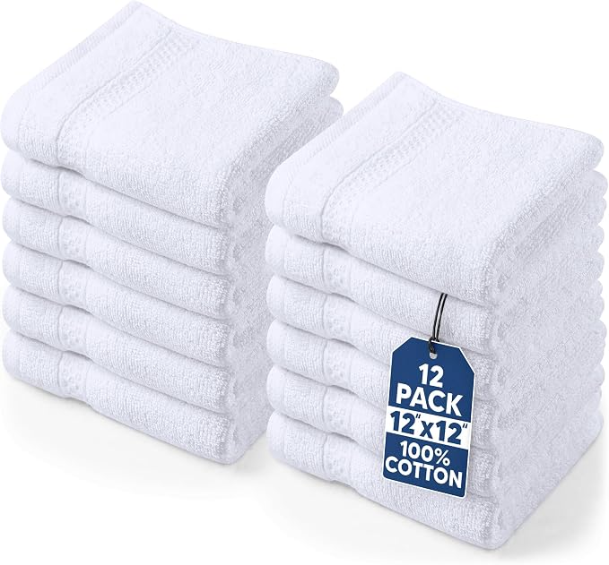 Utopia Towels 12 Pack Premium Wash Cloths, 12x12 in, 100% Cotton, Gym & Face by Unknown
