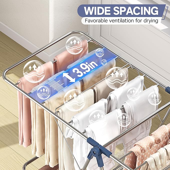 Large Stainless Steel Clothes Drying Rack - Image 4