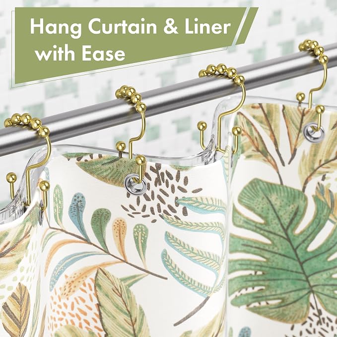 Amazer Gold Shower Curtain Hooks, Shower Rings - Image 4