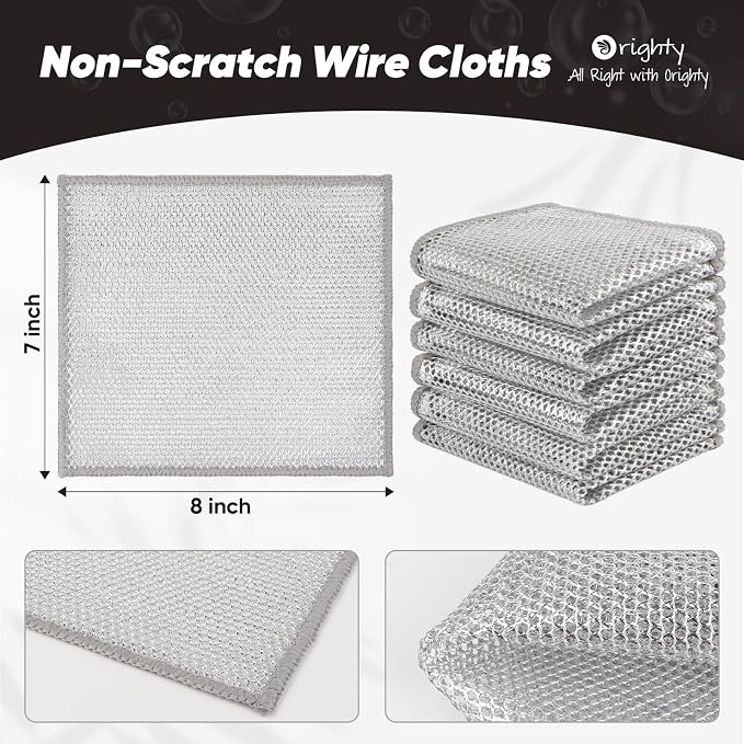 Orighty Dish Cloths for Washing Dishes, 24 Pack Metal Dish Rags - Image 2