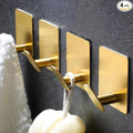 Gold Towel Hooks- 4 Pack Adhesive Hook by DELITON