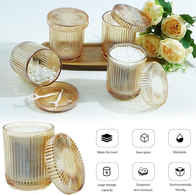 2 Pack Glass Container Qtip Holder - Image 4