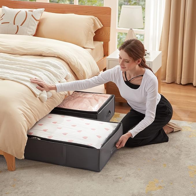 Lifewit 95L 8 Pack Under Bed Storage Containers, Large Capacity Blanket Storage - Image 7