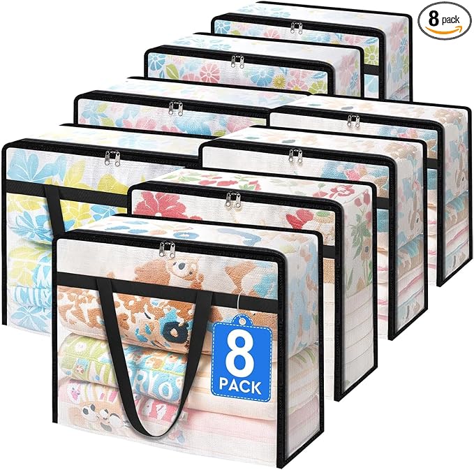 BlissTotes Moving Bags 40L 8PCS, Transparent Containers by BlissTotes
