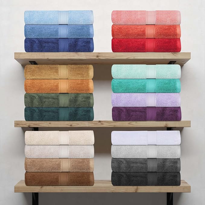 Superior Egyptian Cotton Plush & Absorbent, Bath Towel Set of 4, Charcoal | - Image 8