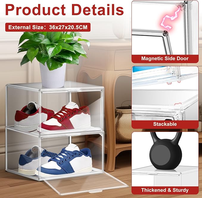 1 Pack Clear Plastic Shoe Boxes - Image 4