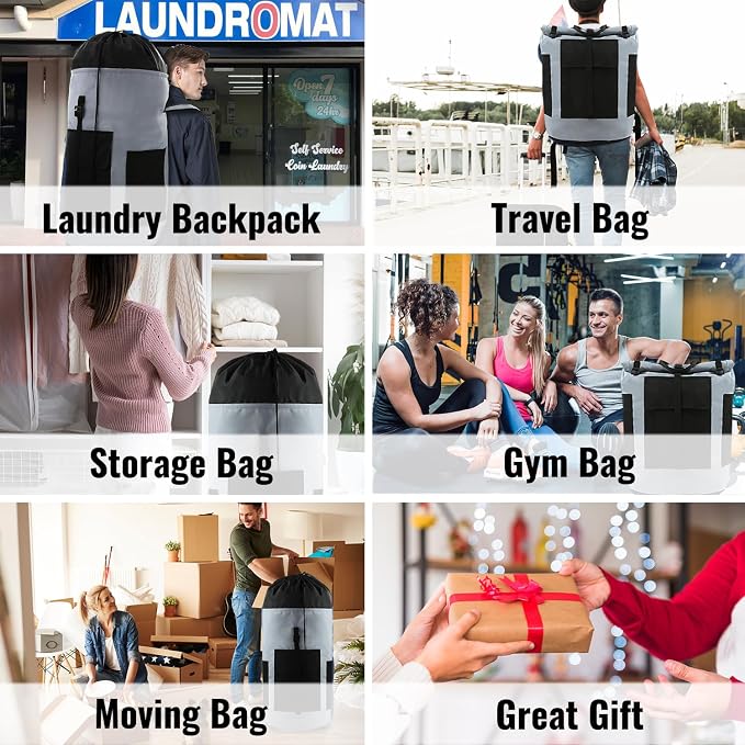 JOINPRO Laundry Bag Backpack, 125L Extra Large Laundry Backpack - Image 7