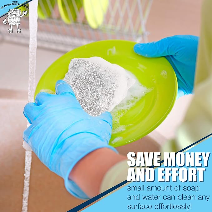 Kitchen Sponges for Dishes, Scouring Pads Non Scratch Scrubbers | Multi-surface - Image 4