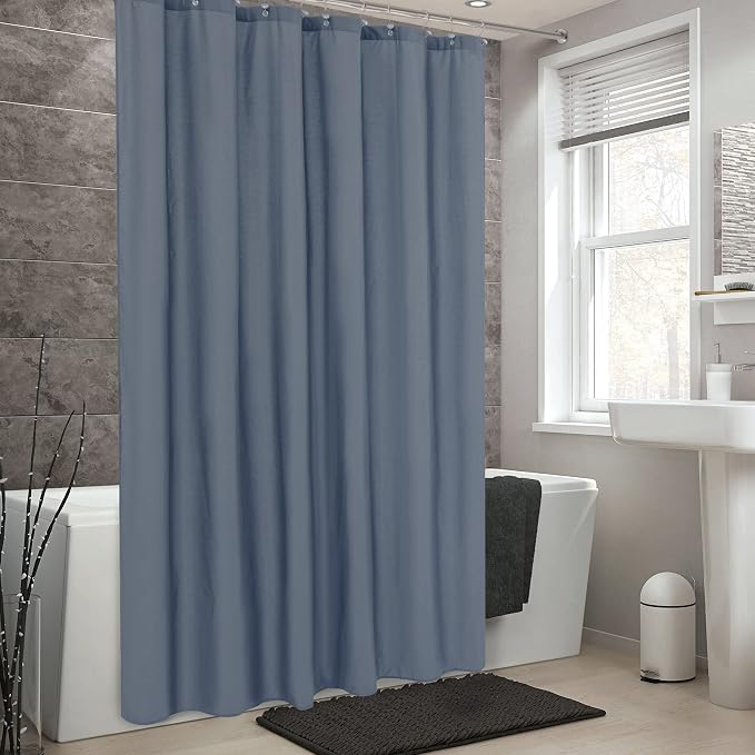 ALYVIA SPRING Waterproof Fabric Shower Curtain or Liner Stone Blue - Image 6