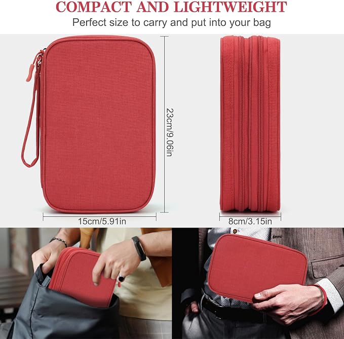 FYY Electronic Organizer, Travel Tech Pouch Bag, Waterproof, Double Layers - Image 2