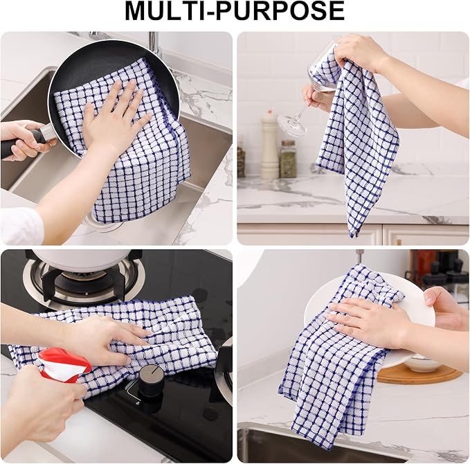 Kitinjoy Cotton 24 Pack Terry Kitchen Towels, Mix Colour - Image 4