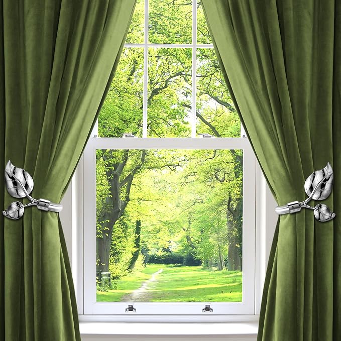 HIKMLK Leaf Shaped Curtain Tieback Holdbacks 2pcs, Handmade Metal Curtain Side - Image 6