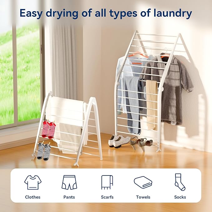 Whitmor Spacemaker Folding Drying Rack, Indoor Clothes Organizer - Image 3